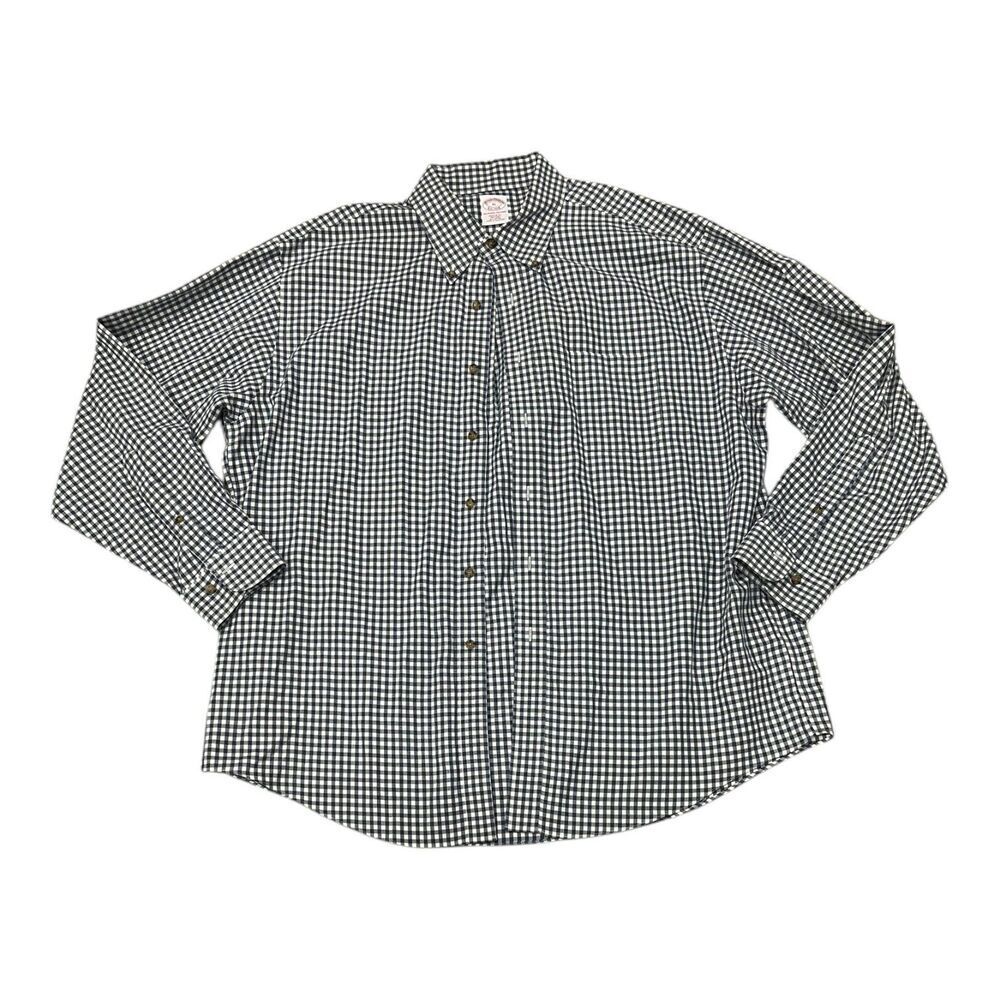 Brooks Brothers Blue Gingham Cotton Button Down XL